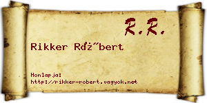 Rikker Róbert névjegykártya